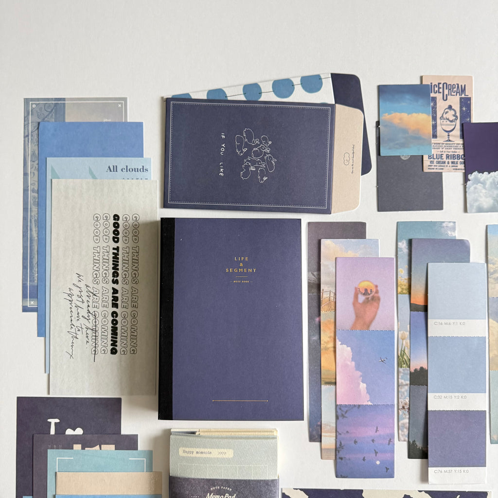 💙 Golden Notes Paper Ritual Set — Sky Calm Edition