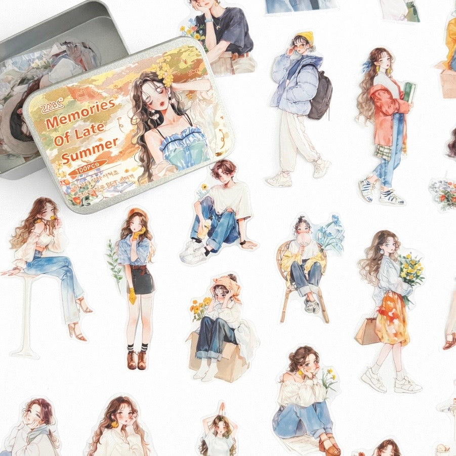 ✨ Memories of Late Summer — 100-Piece Sticker Collection