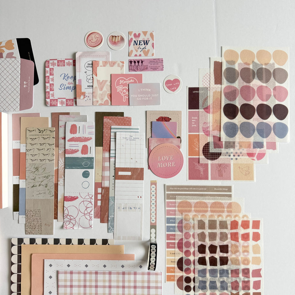 💗 Golden Notes Paper Ritual Set — Blush Mood Edition