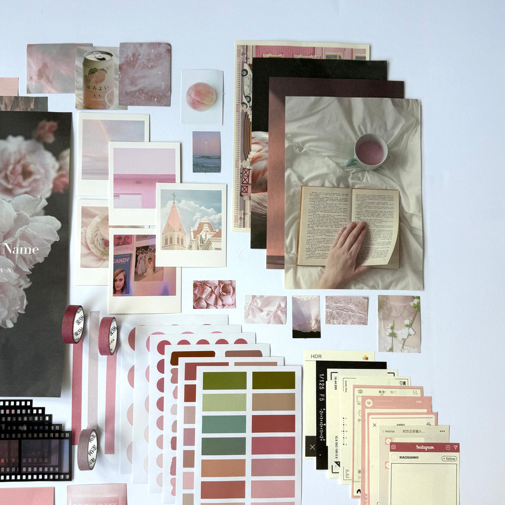 🌸 Blush Romance Archive — Luxury Collage Kit (64 pcs)