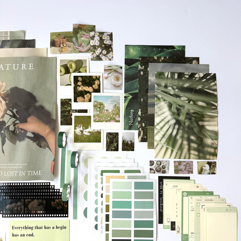 🌿 Nature Memory Collection — Luxury Collage Kit (64 pcs)