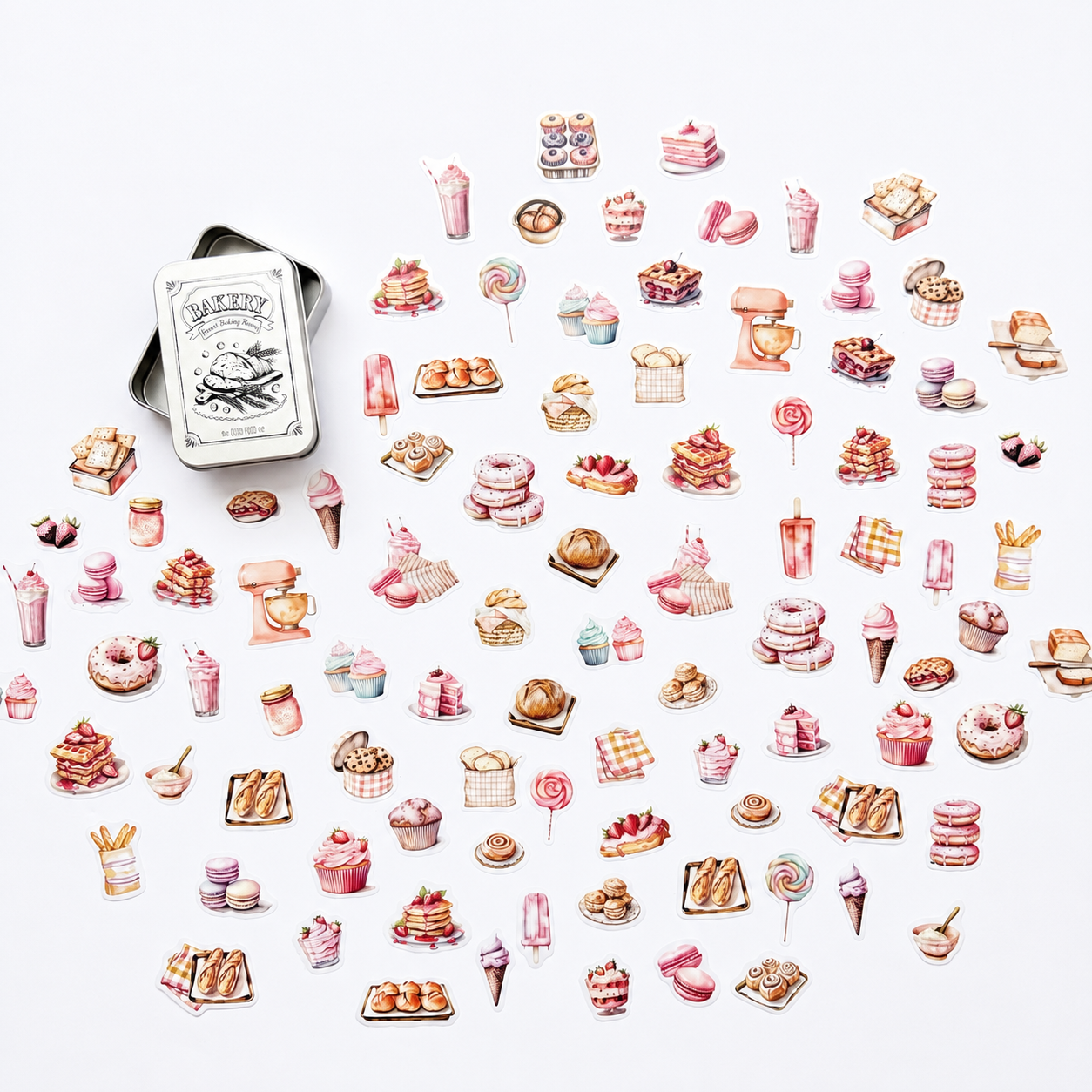 Bakery Dessert Sticker Pack - 100 pcs 🍓