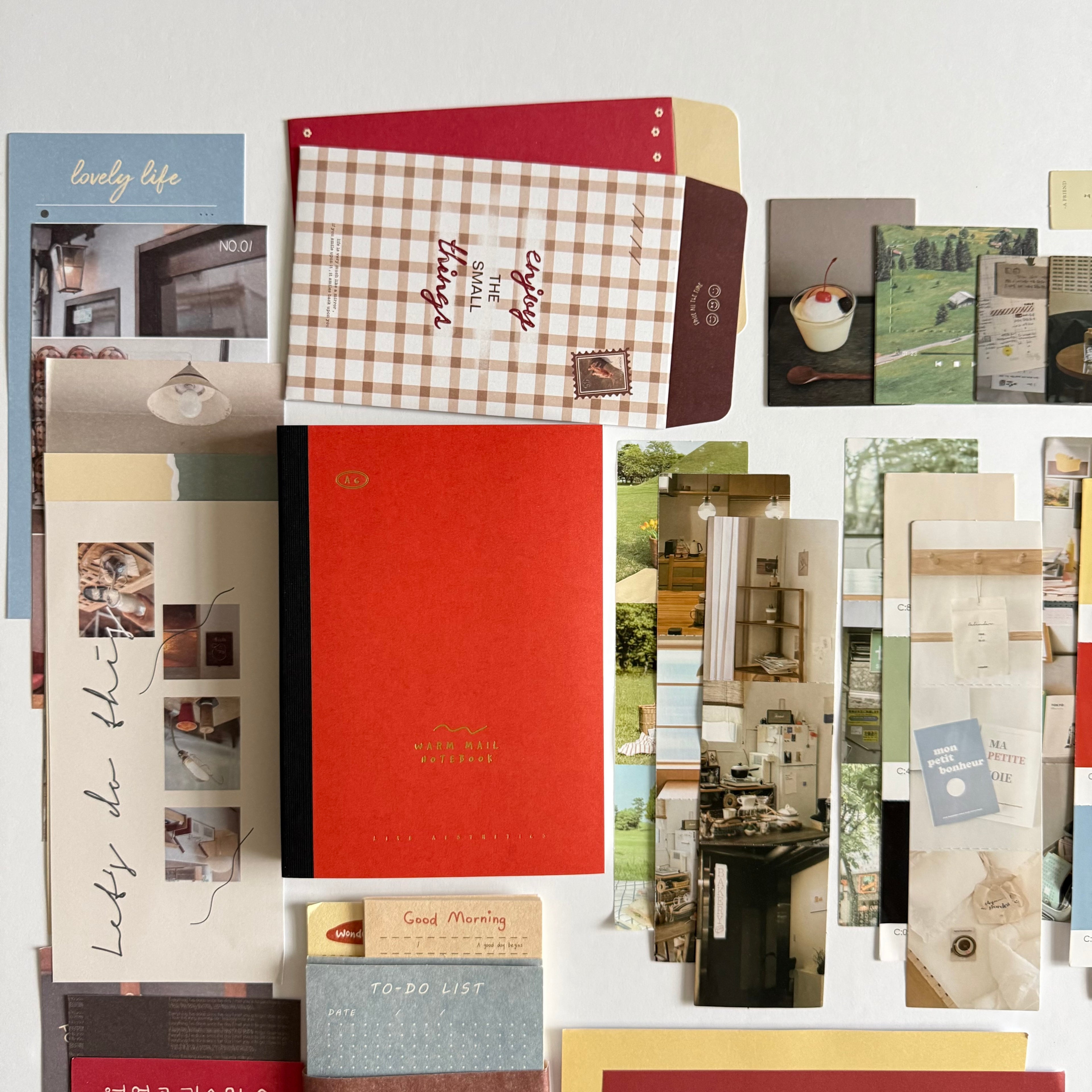 ❤️ Golden Notes Paper Ritual Set — Warm Café Edition