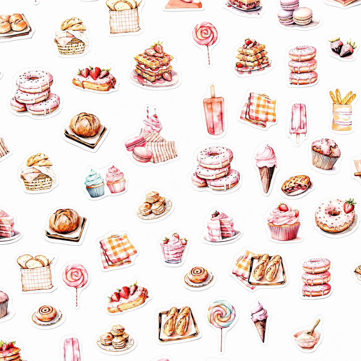 Bakery Dessert Sticker Pack - 100 pcs 🍓