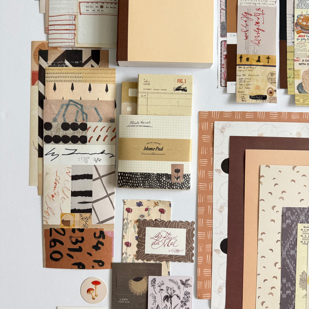 🤎 Golden Notes Paper Ritual Set — Vintage Archive Edition