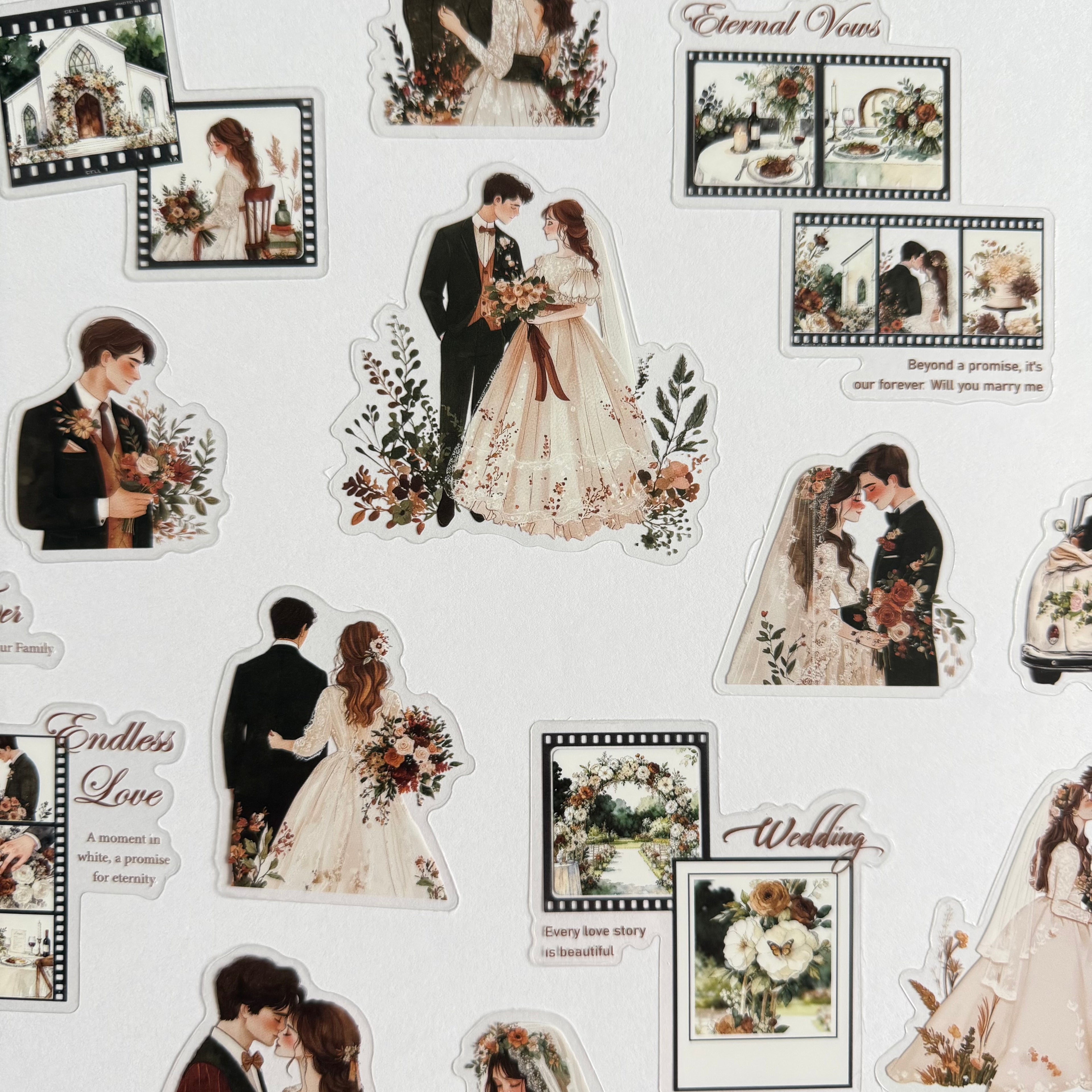 🌿 Garden Promise – Soft Future Dreams Sticker Set (15 pcs) 🌸🤍