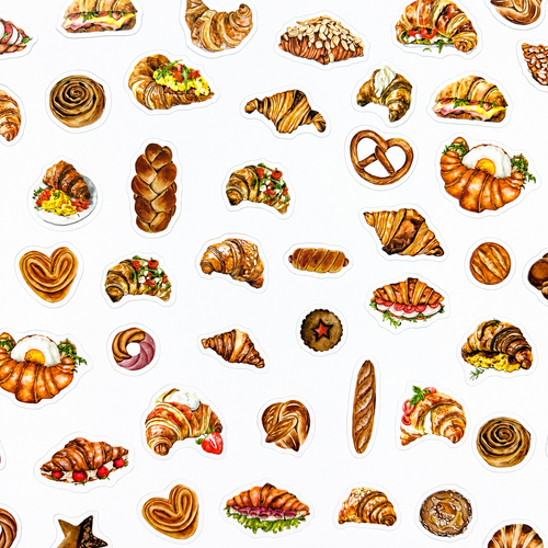 Bakery Croissant Sticker Pack - 100 pcs 🥐