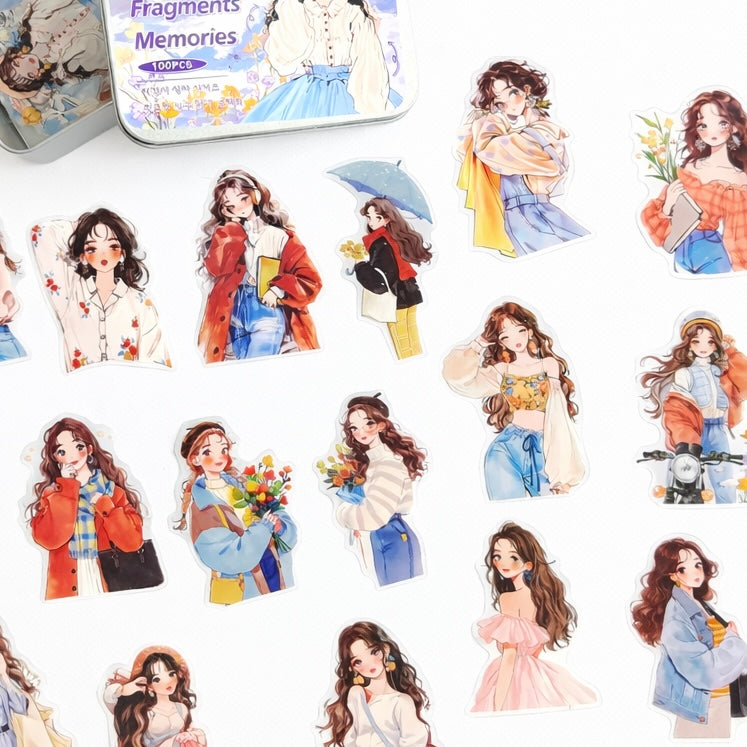 🌾 Clear Foam Fragments of Memories — 100-Piece Sticker Collection