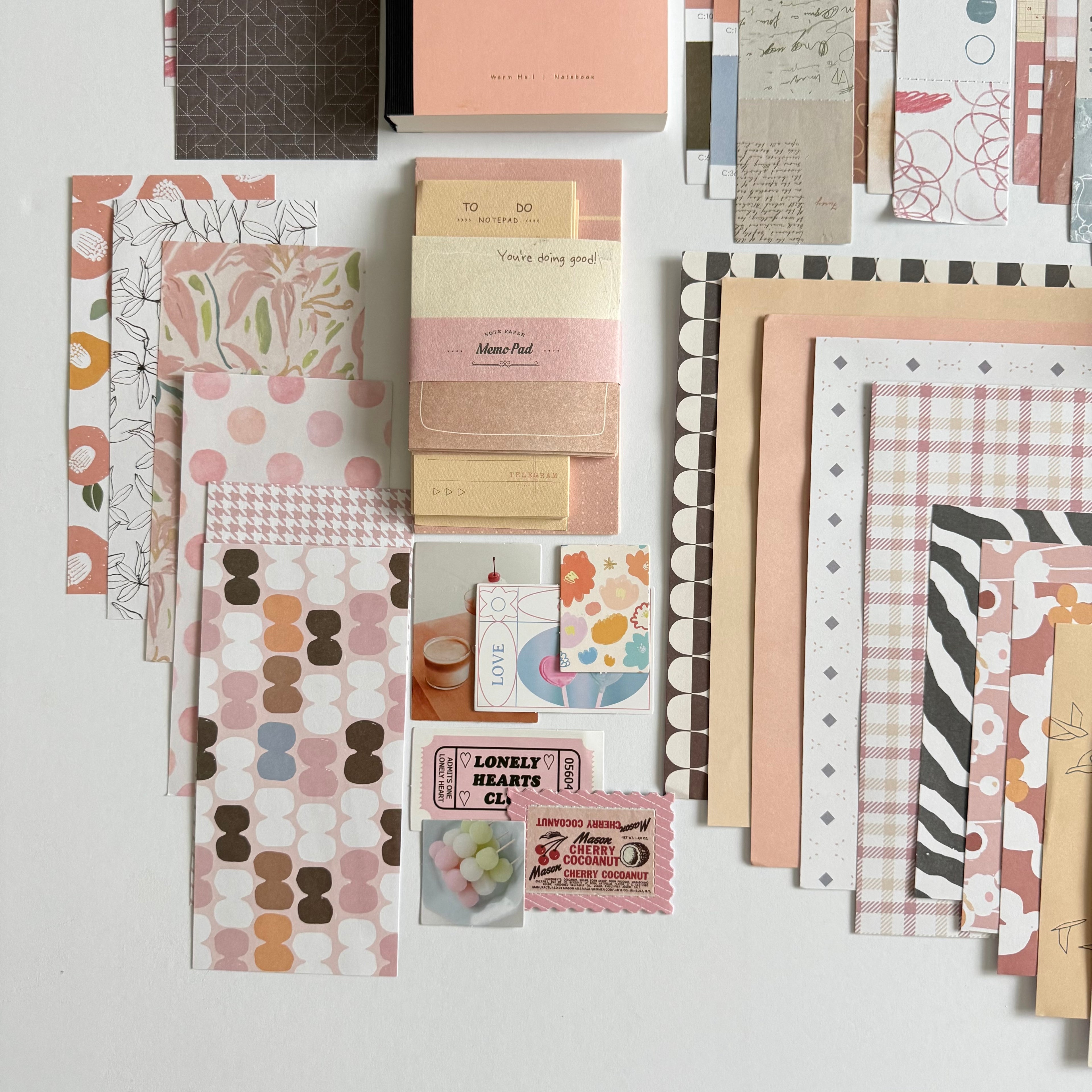 💗 Golden Notes Paper Ritual Set — Blush Mood Edition