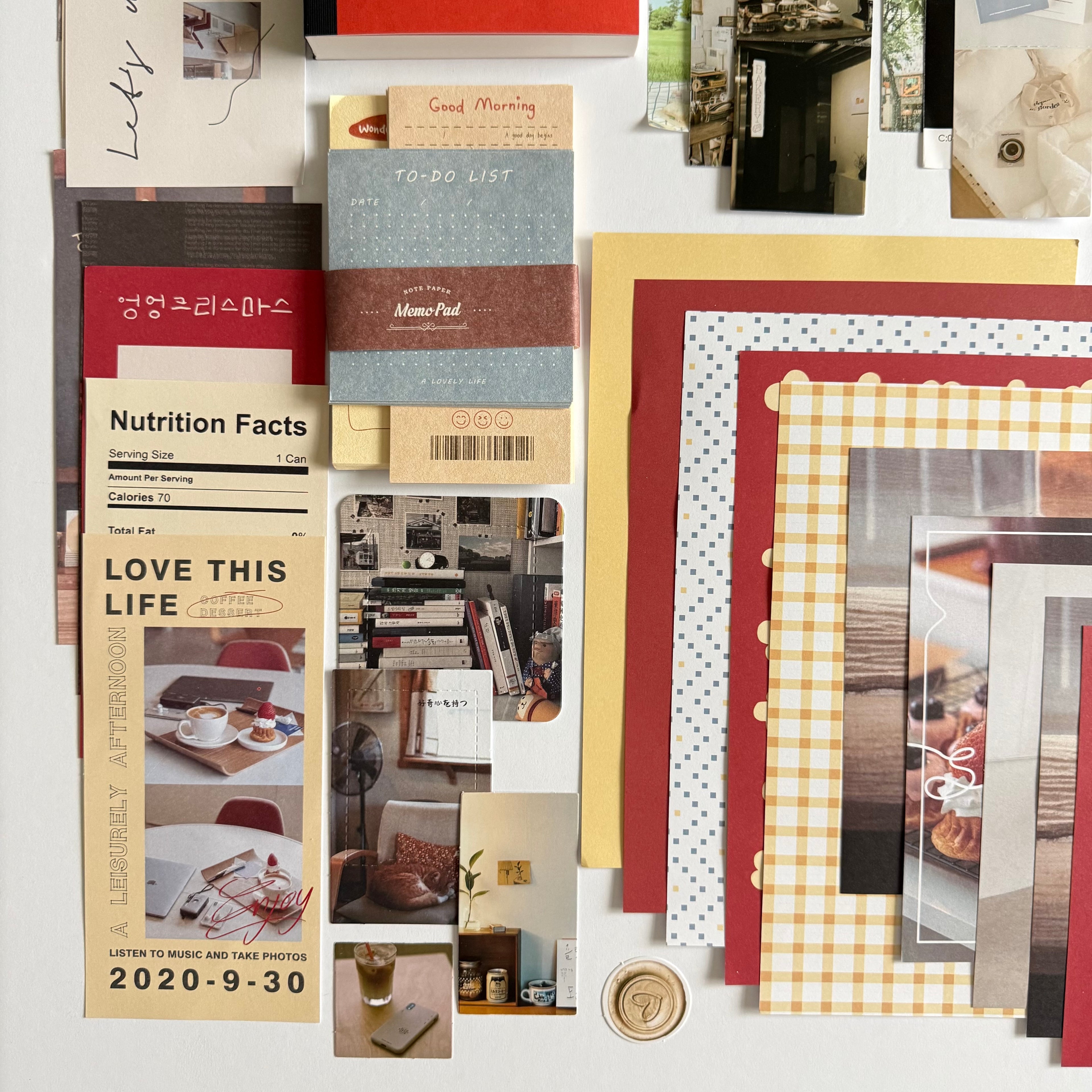 ❤️ Golden Notes Paper Ritual Set — Warm Café Edition