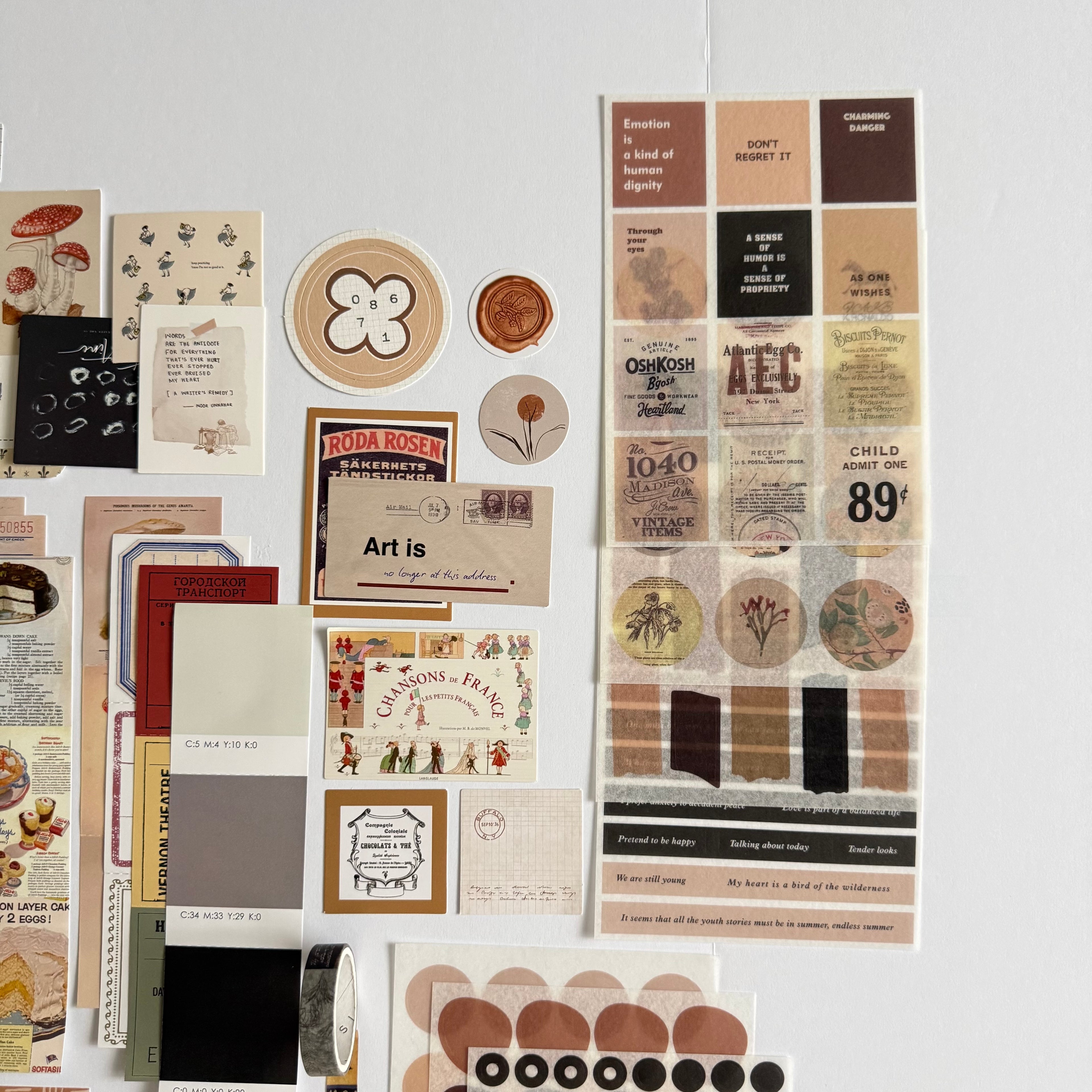 🤎 Golden Notes Paper Ritual Set — Vintage Archive Edition