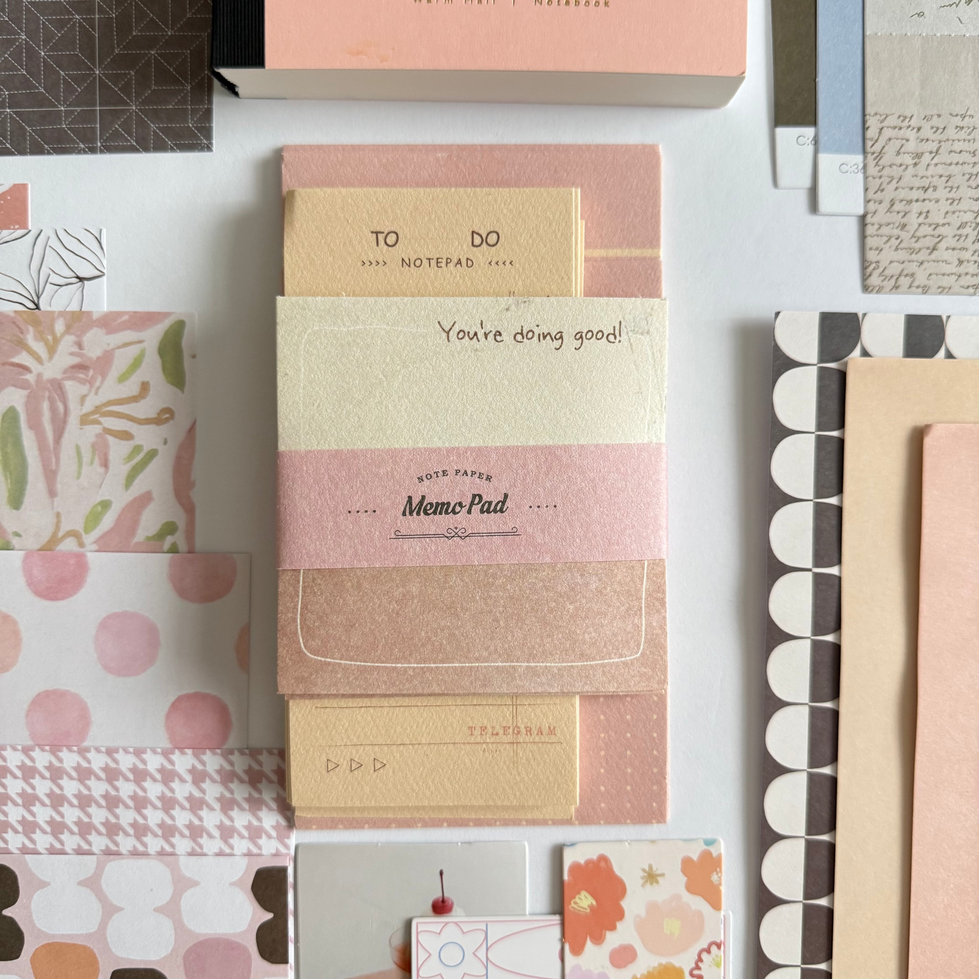 💗 Golden Notes Paper Ritual Set — Blush Mood Edition
