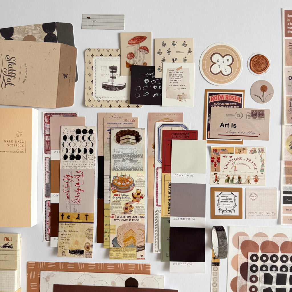 🤎 Golden Notes Paper Ritual Set — Vintage Archive Edition