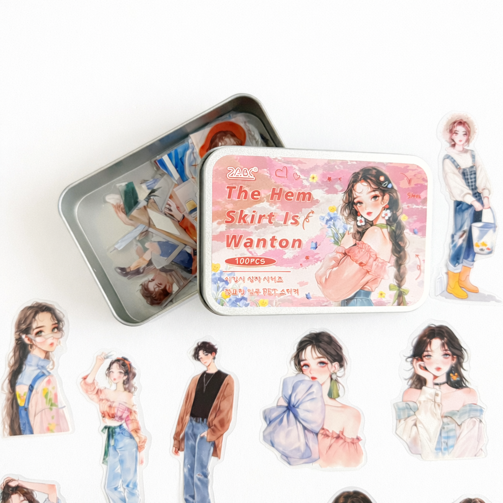 🌷 The Hem Skirt Is Wanton — 100-Piece Romantic Sticker Collection