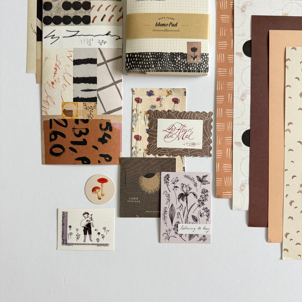 🤎 Golden Notes Paper Ritual Set — Vintage Archive Edition