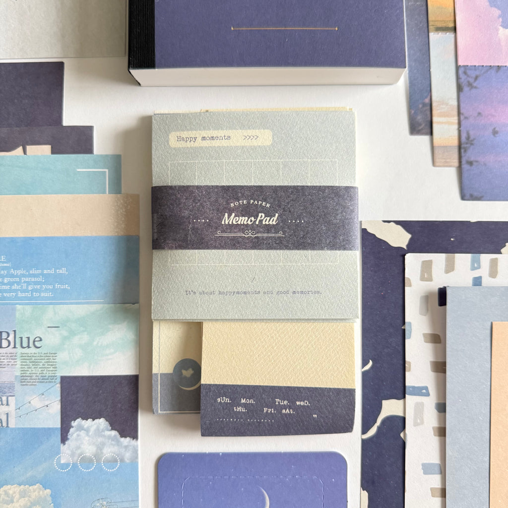 💙 Golden Notes Paper Ritual Set — Sky Calm Edition