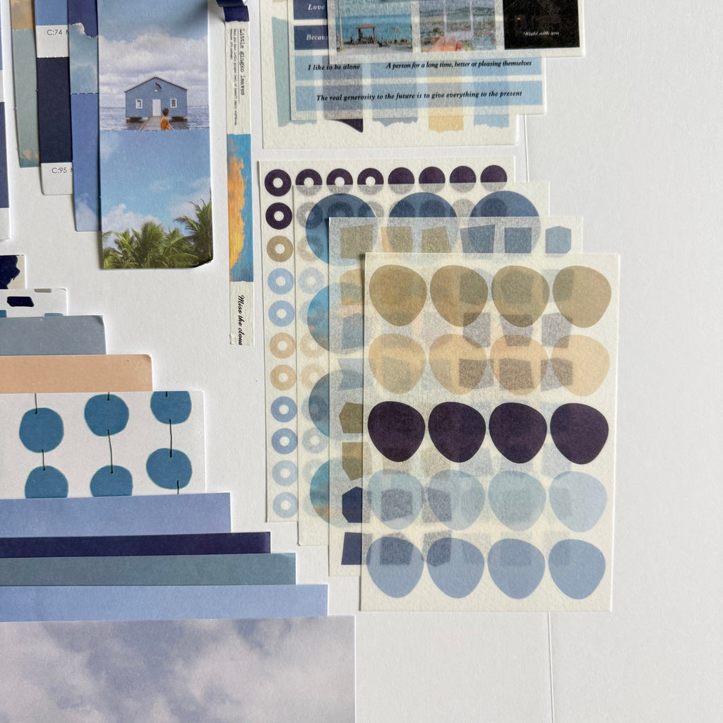 💙 Golden Notes Paper Ritual Set — Sky Calm Edition