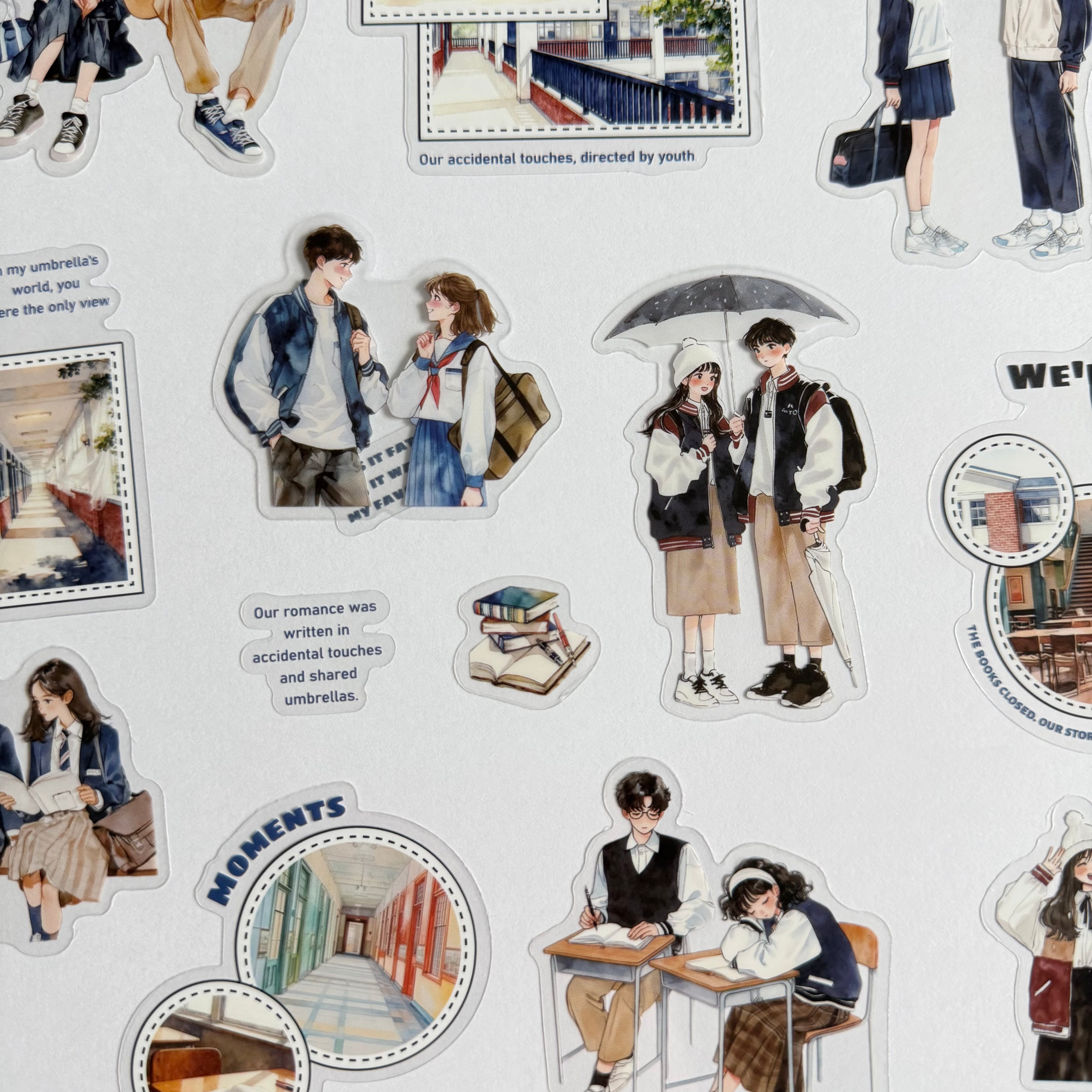 📖 Blue Chapter – New Beginnings Love Sticker Set (15 pcs) 💙📚