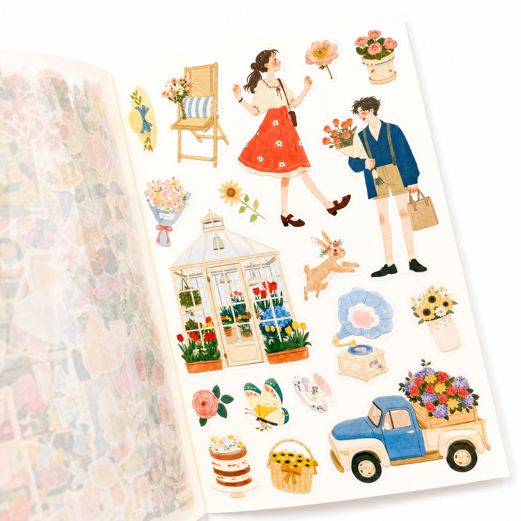 Quiet Bloom Sticker Book | 800+ PET Stickers 🌿