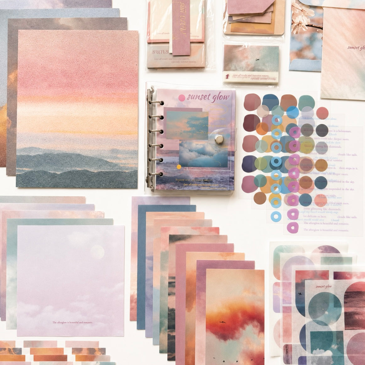 🌅 Sunset Glow Scrapbook Set (105 Pieces) 🌅