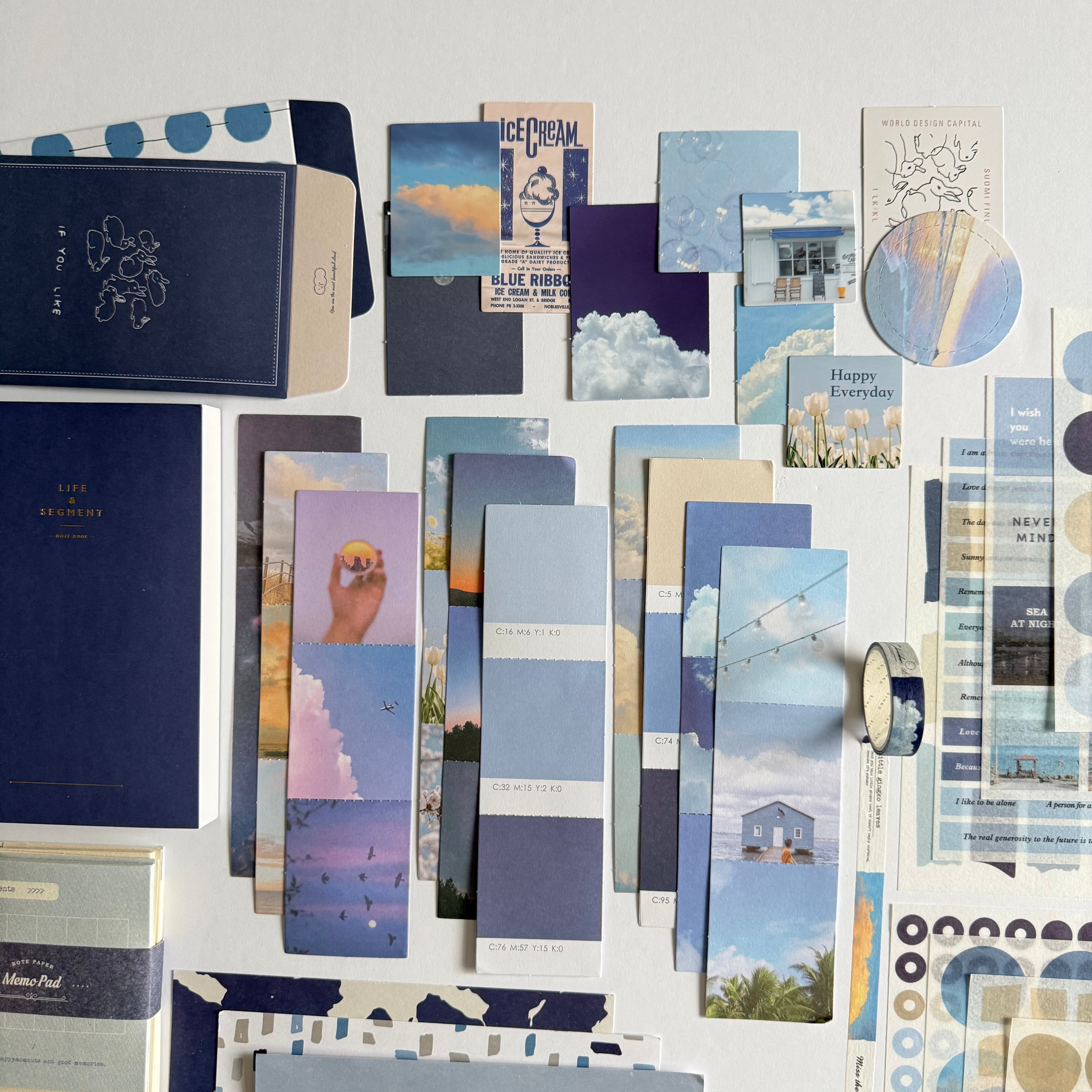 💙 Golden Notes Paper Ritual Set — Sky Calm Edition