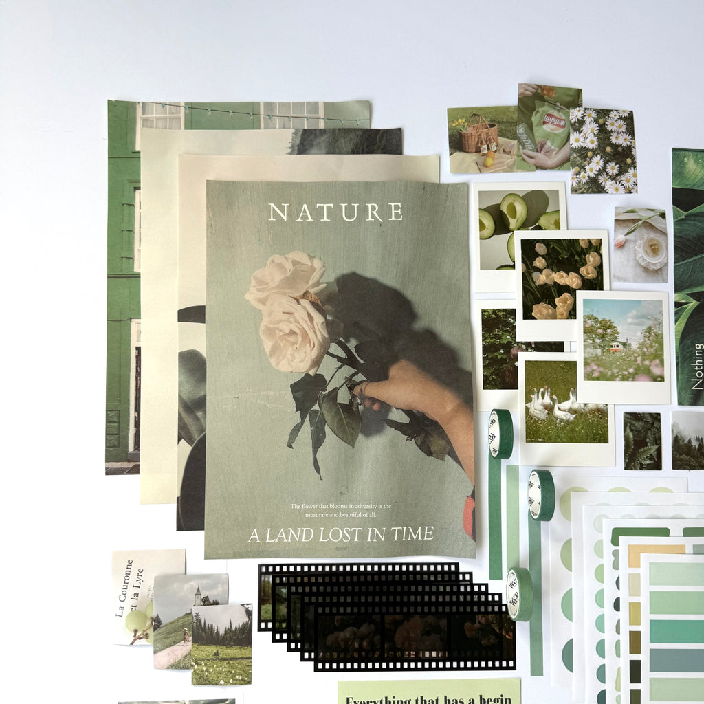 🌿 Nature Memory Collection — Luxury Collage Kit (64 pcs)