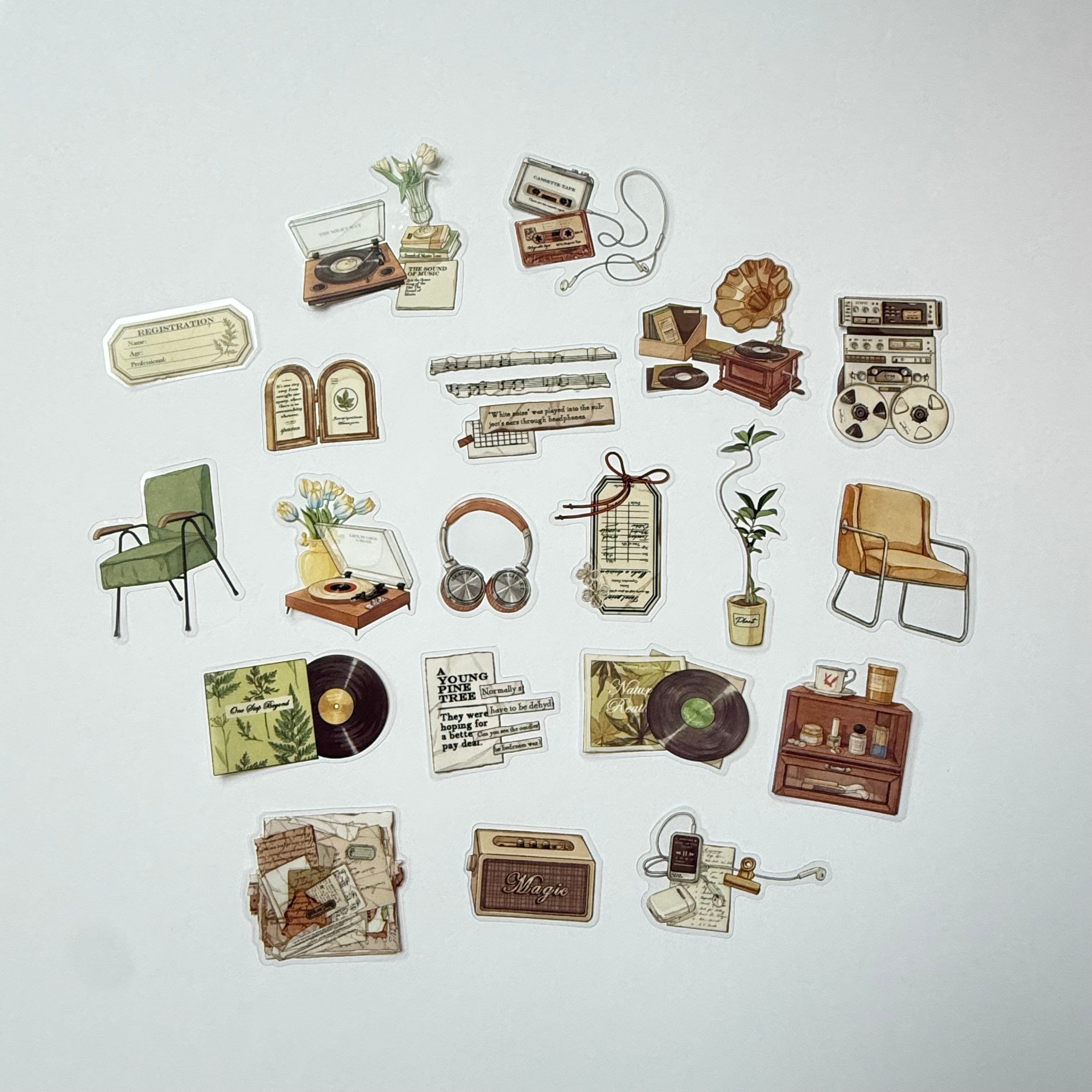 Soft Vintage Sounds — Sticker Set (20 pcs)