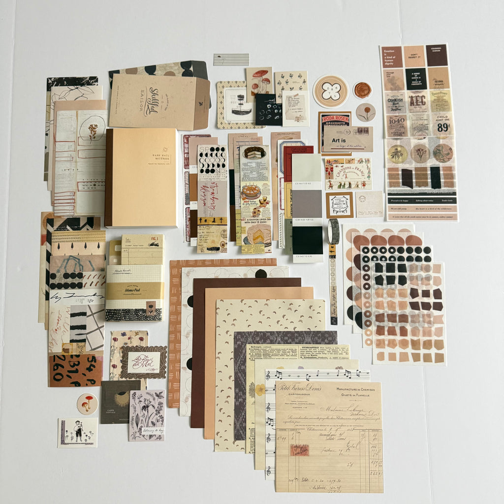 🤎 Golden Notes Paper Ritual Set — Vintage Archive Edition