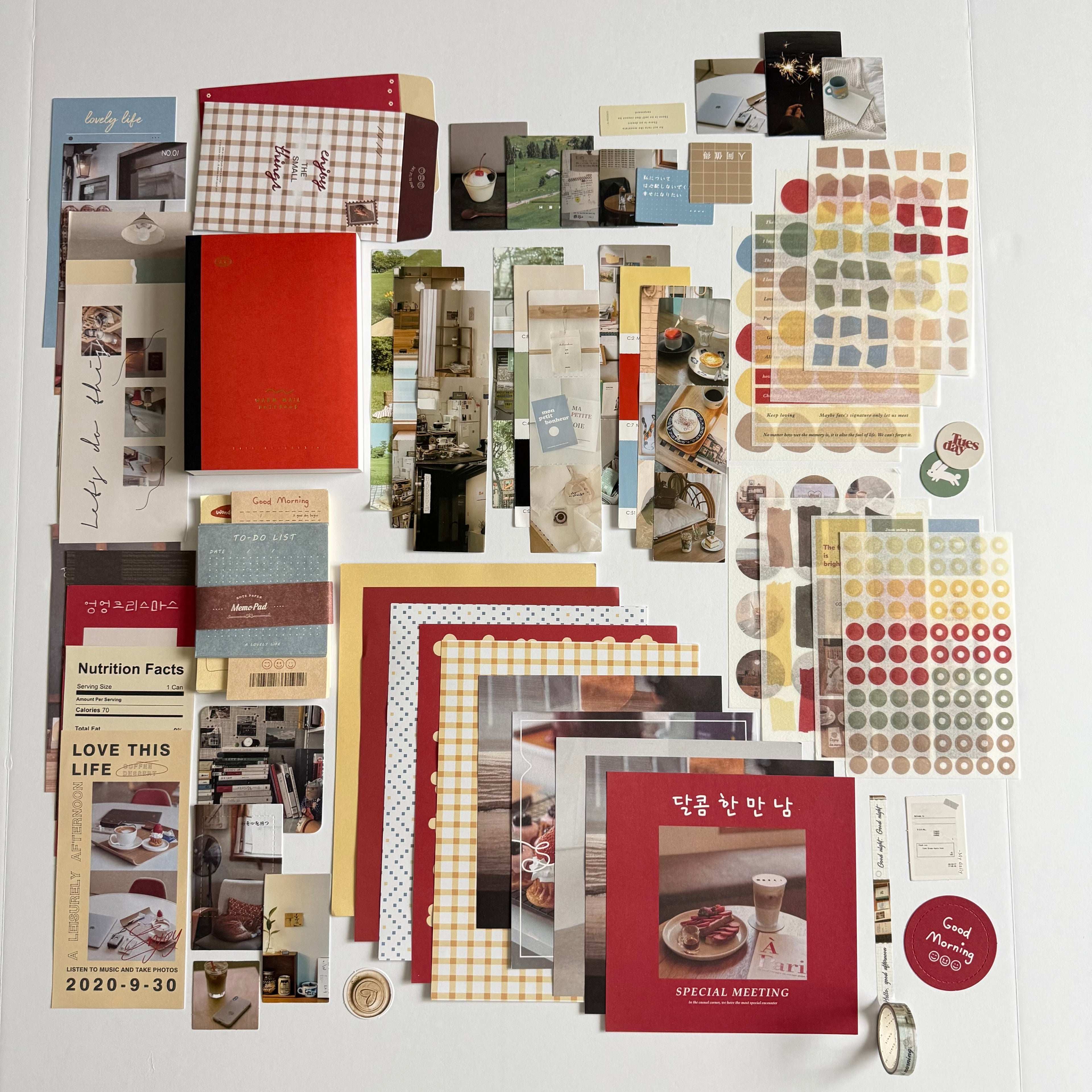 ❤️ Golden Notes Paper Ritual Set — Warm Café Edition