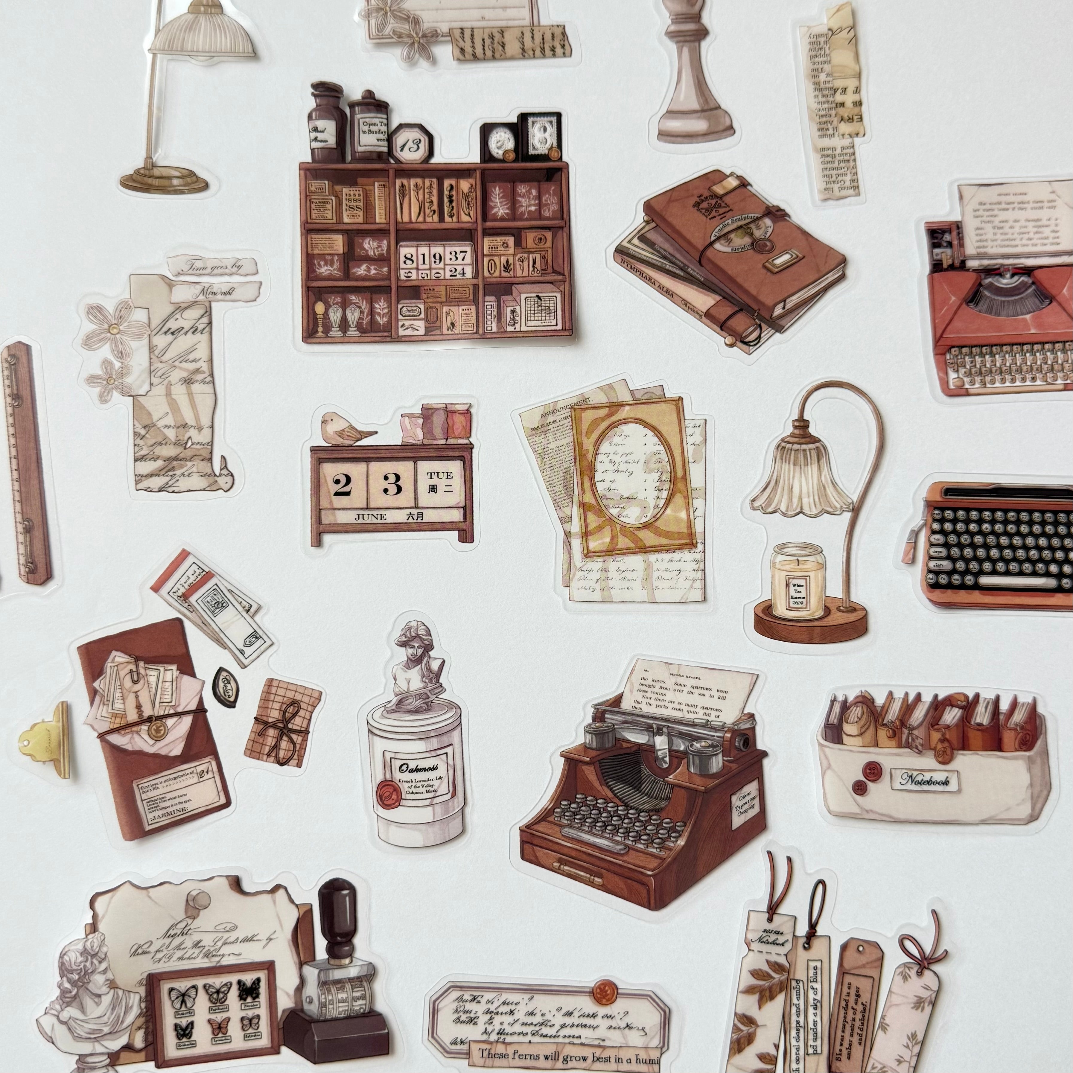Vintage Writing Desk — Sticker Set (20 pcs)