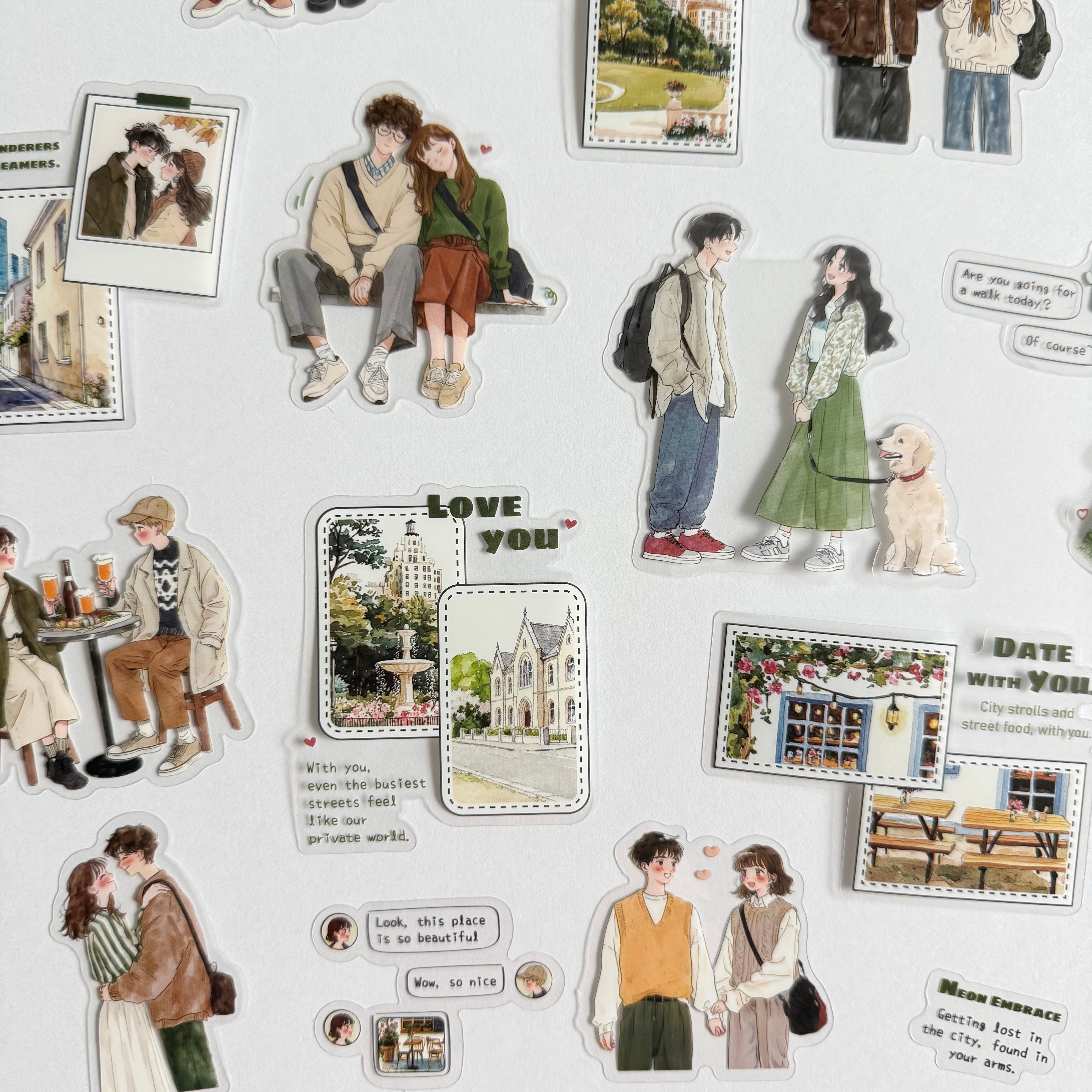 🏙 City Date Future – Romantic Walks Sticker Set (15 pcs) 🌆✨