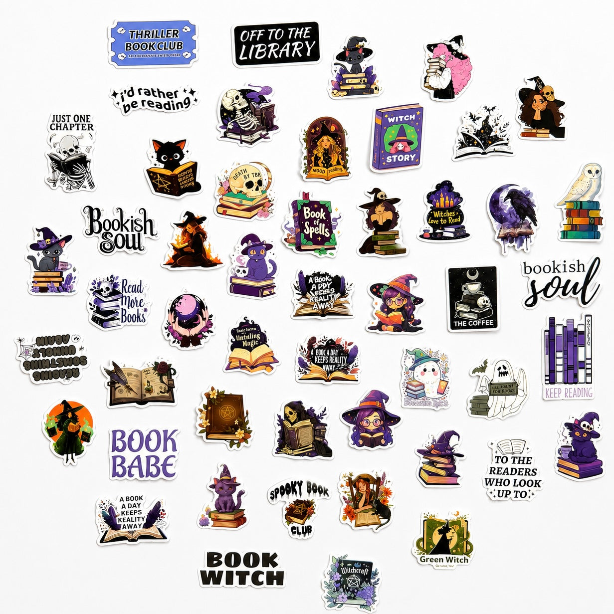 Book Witch Sticker Pack 🔮📚 - 50 pcs
