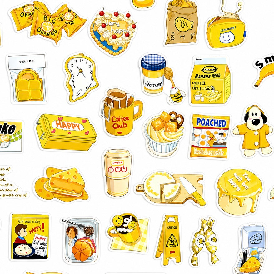 Yellow Aesthetic Sticker Pack 💛🍋 - 50 pcs