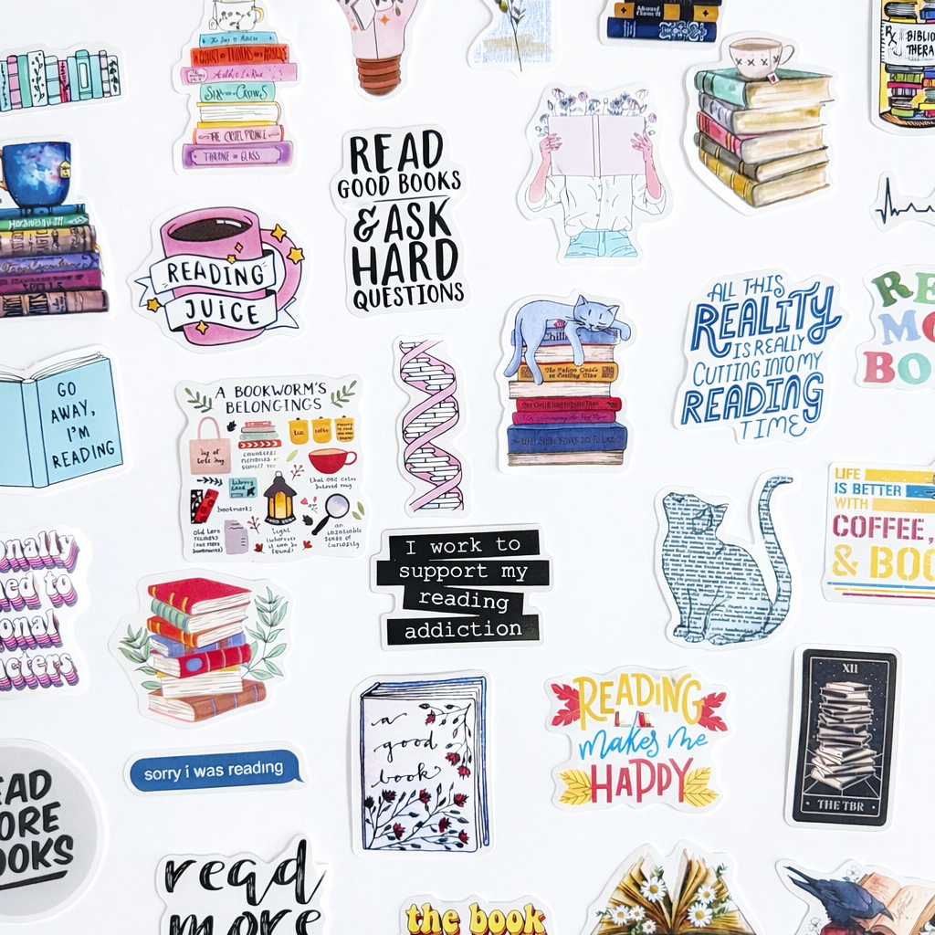 🤍 Cozy Bookish Moments - Sticker Pack (40 pcs)