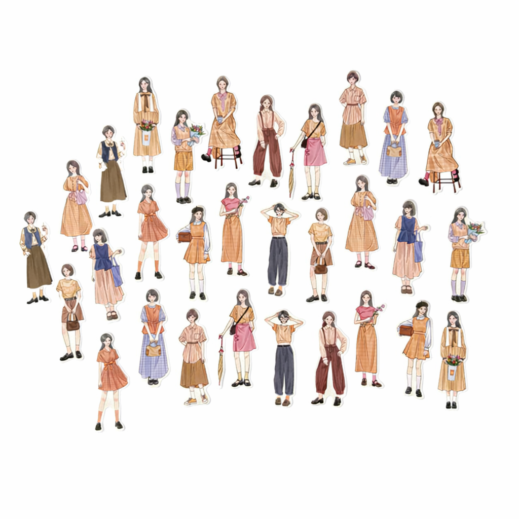 🍂 Warm Autumn Girls – Sticker Pack (30 pcs)