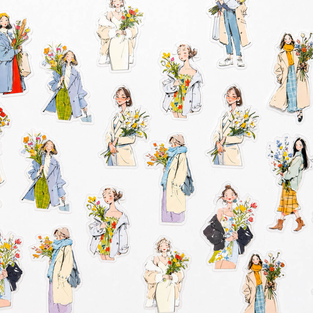 Flower Girl Sticker Pack 🌷🤍 - 20 pcs