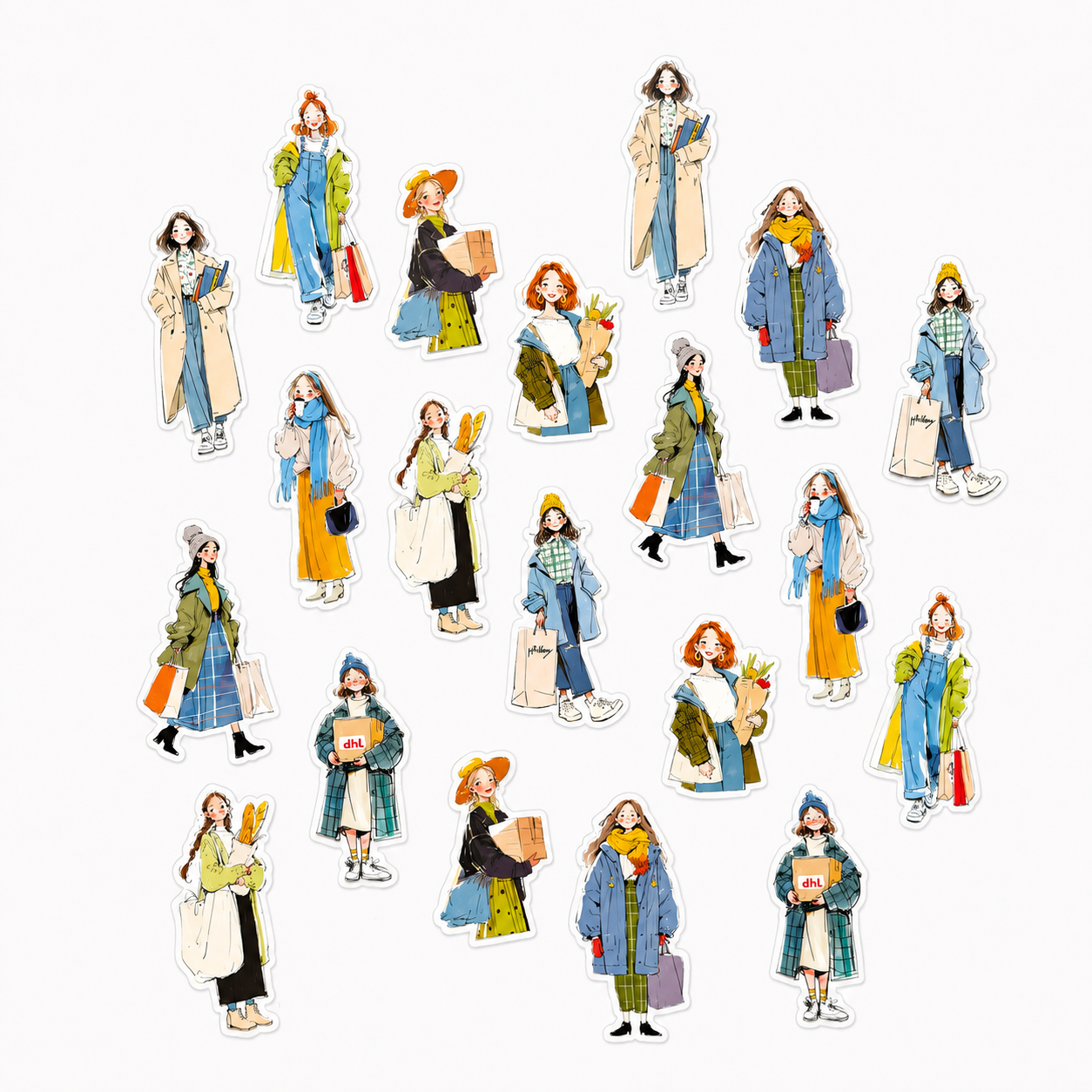 Shopping Girl Sticker Pack 🛍️🧥 - 20 pcs