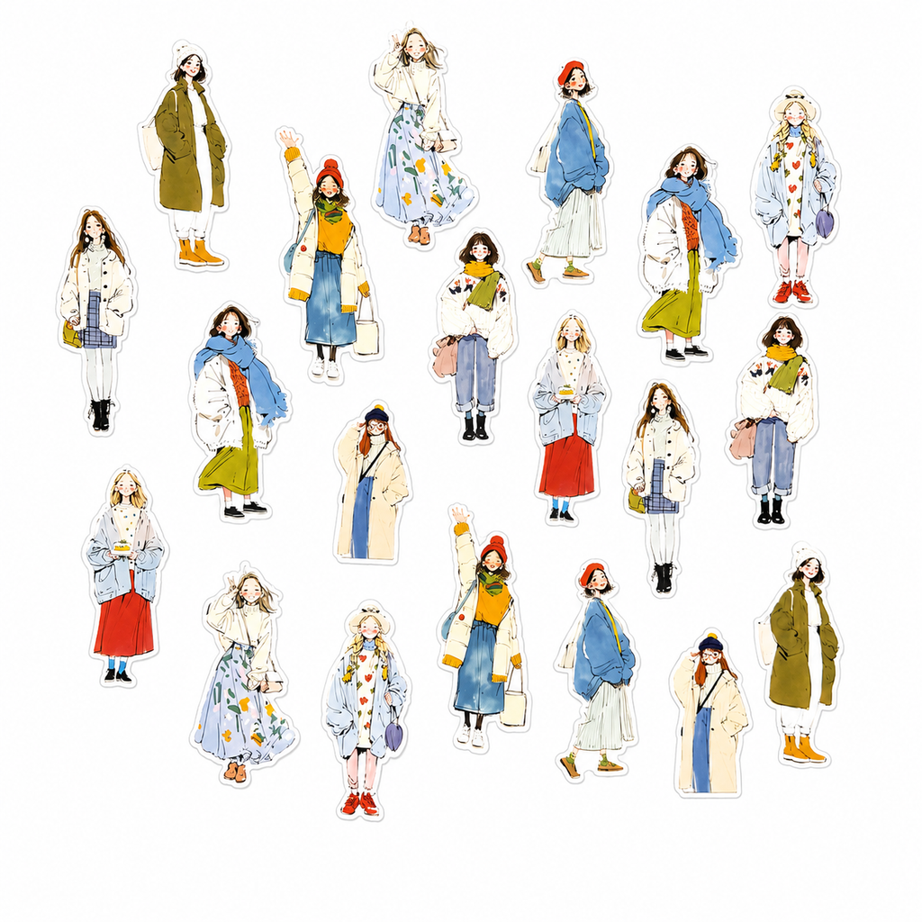Cozy Girl Sticker Pack 🧣🤍 - 20 pcs