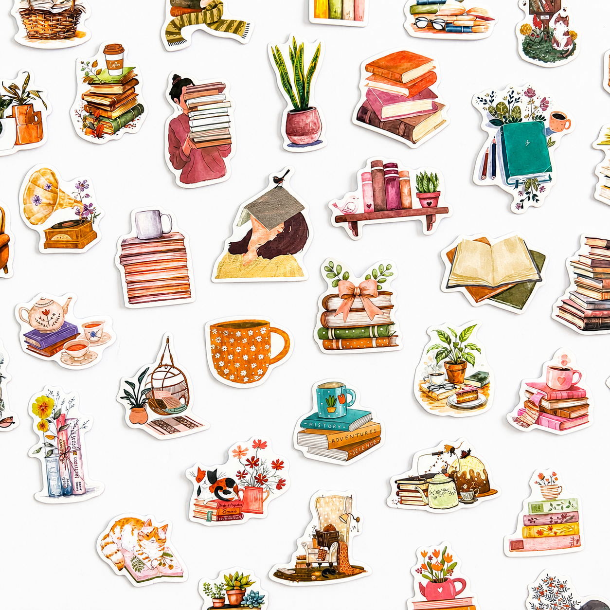 Book Lover Sticker Pack 📚🤎 - 50 pcs