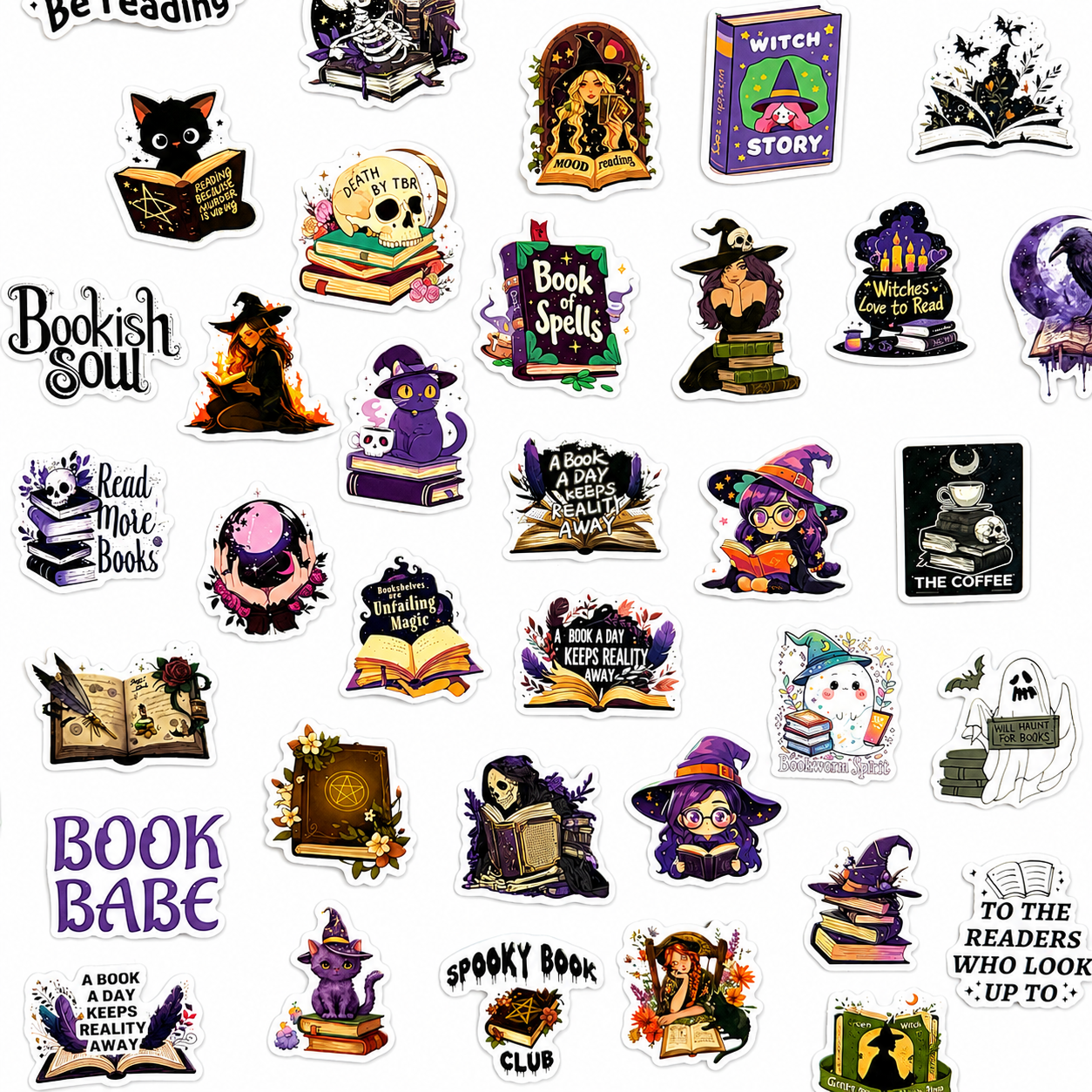 Book Witch Sticker Pack 🔮📚 - 50 pcs