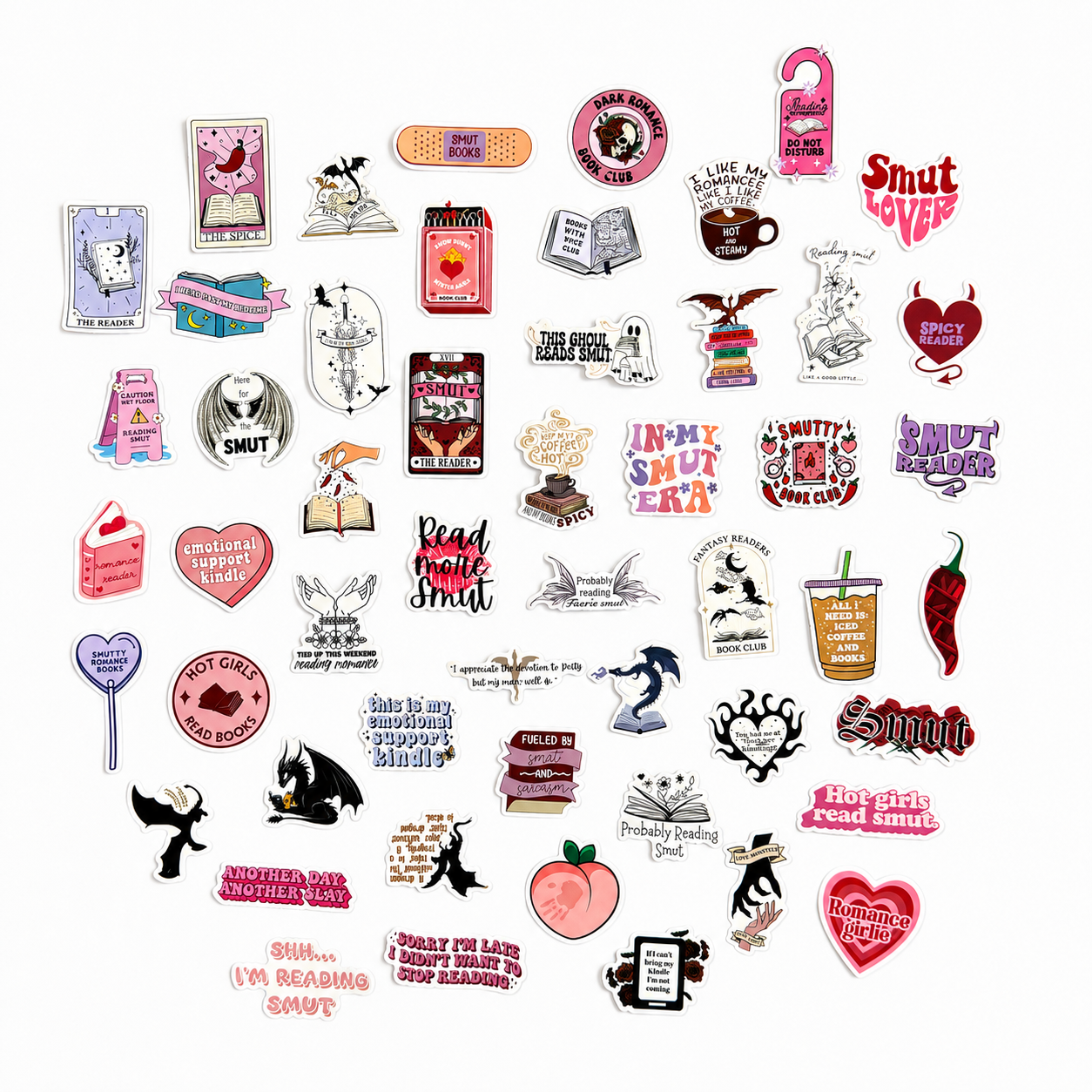 Spicy Book Lover Sticker Pack 🌶️📚 (18+) - 50 pcs