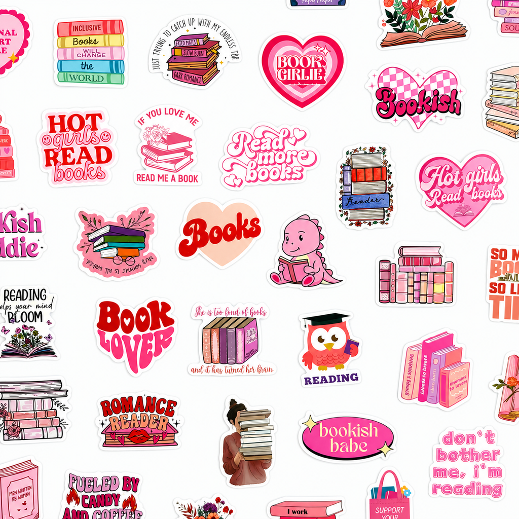 Book Girlie Sticker Pack 💖📚 - 50 pcs