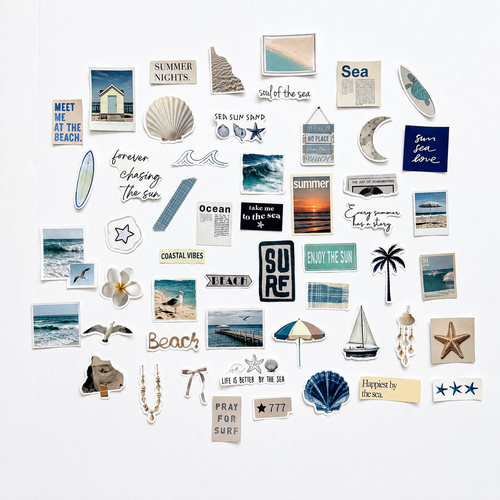 Coastal Vibes Sticker Pack 🌊☀️ 52 pcs