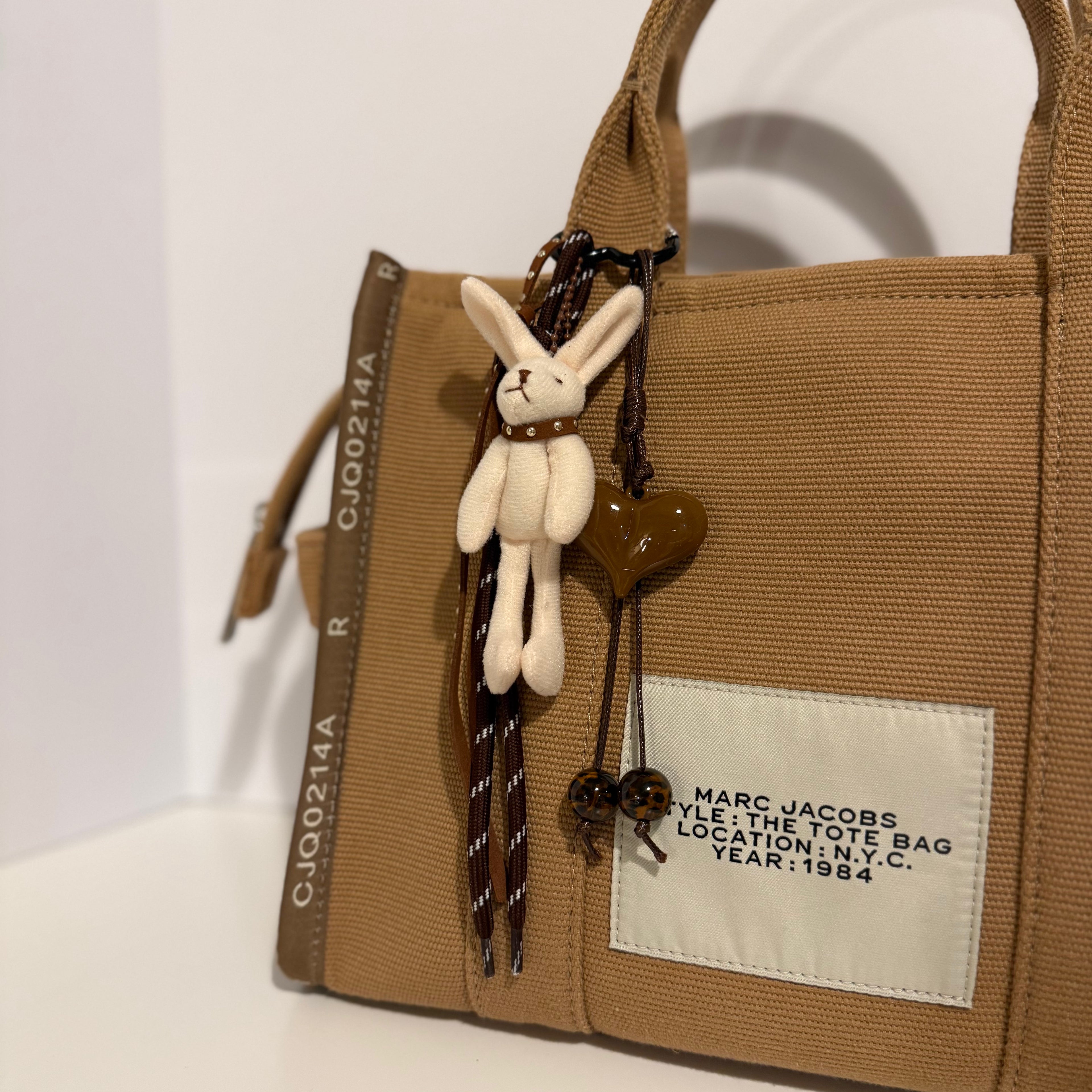 🐰 Plush Bunny Bag Charm — Brown Hea