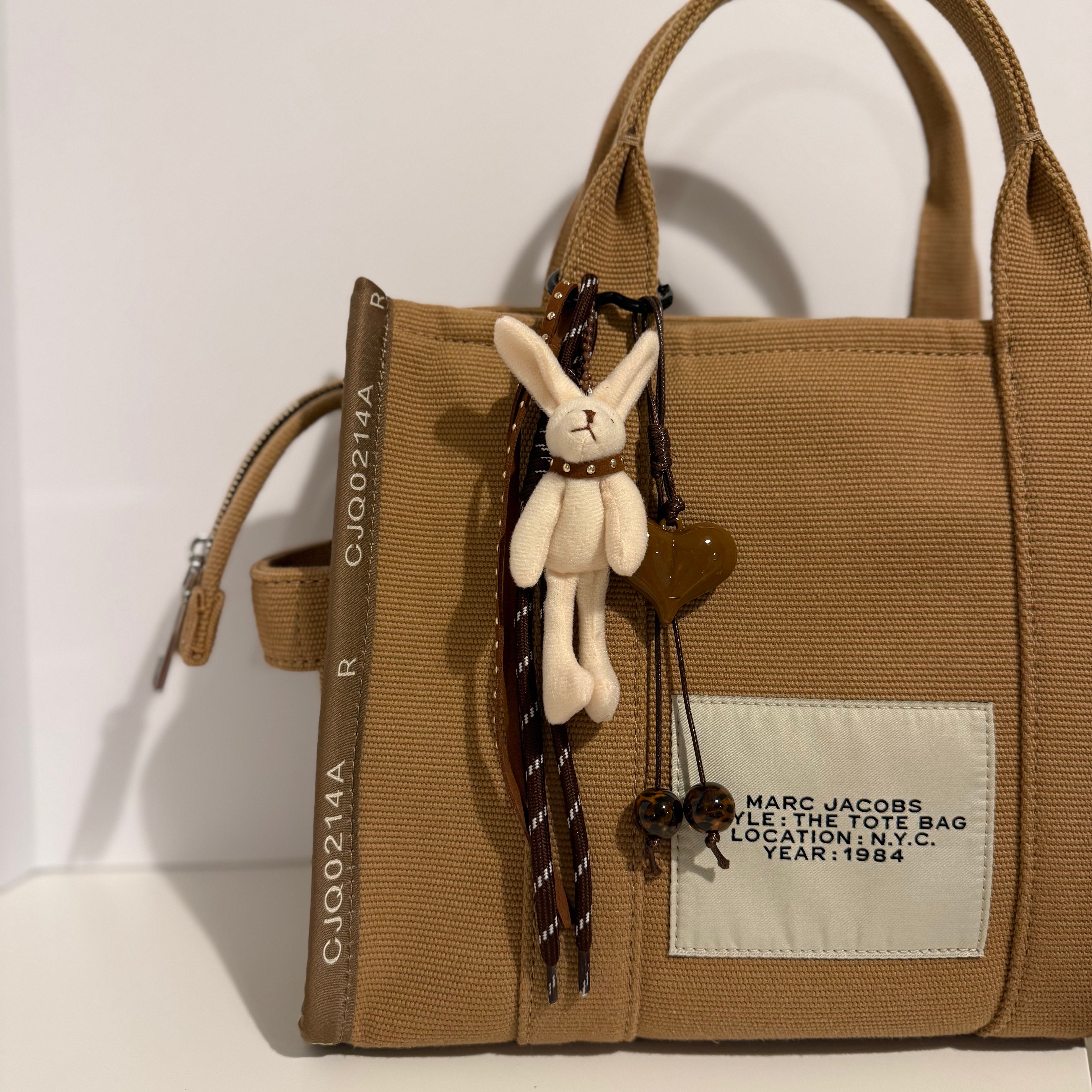 🐰 Plush Bunny Bag Charm — Brown Hea