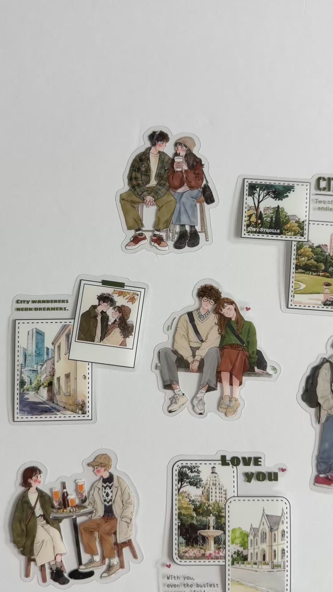 🏙 City Date Future – Romantic Walks Sticker Set (15 pcs) 🌆✨