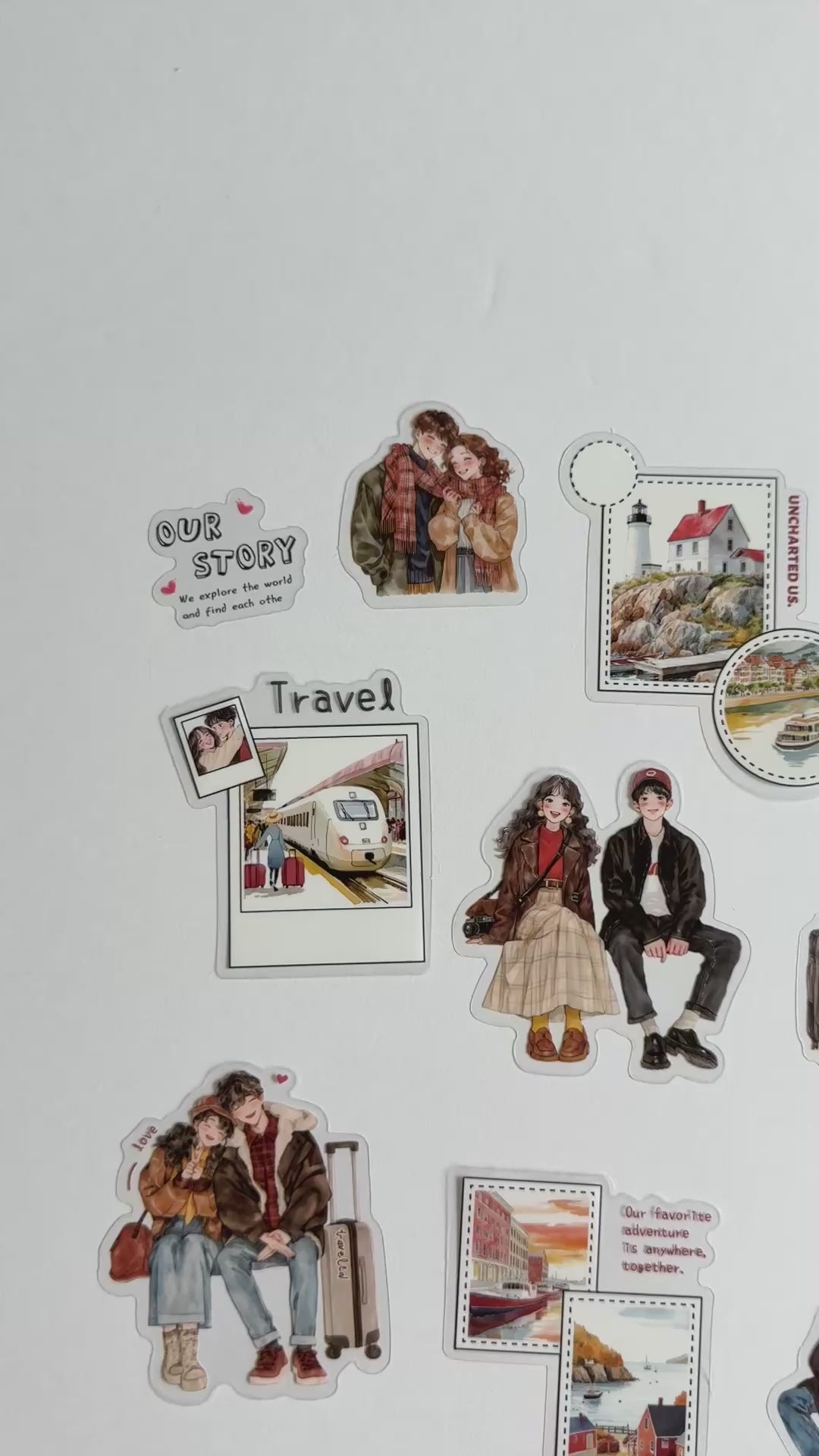 🌇 Sunset Canal Love – Golden Hour Romance Sticker Set (15 pcs) ❤️✨