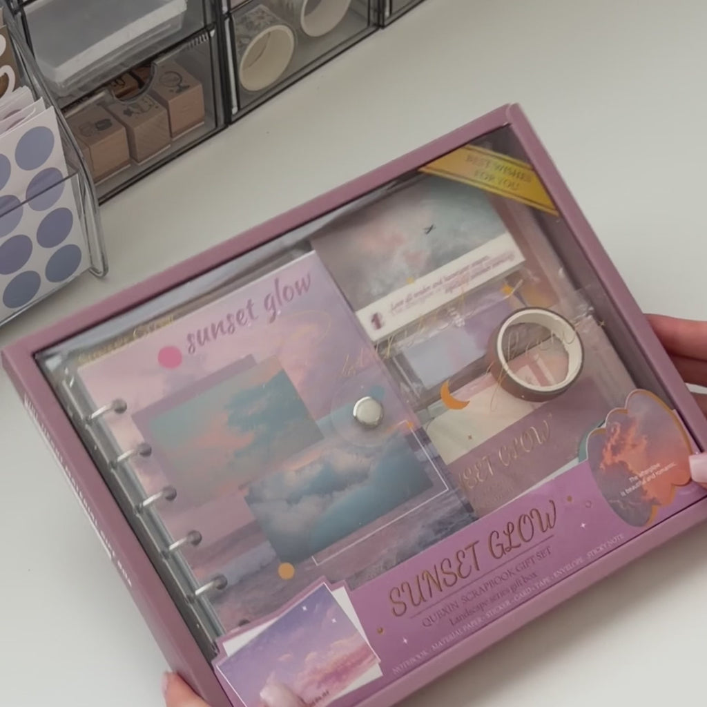 🌅 Sunset Glow Scrapbook Set (105 Pieces) 🌅