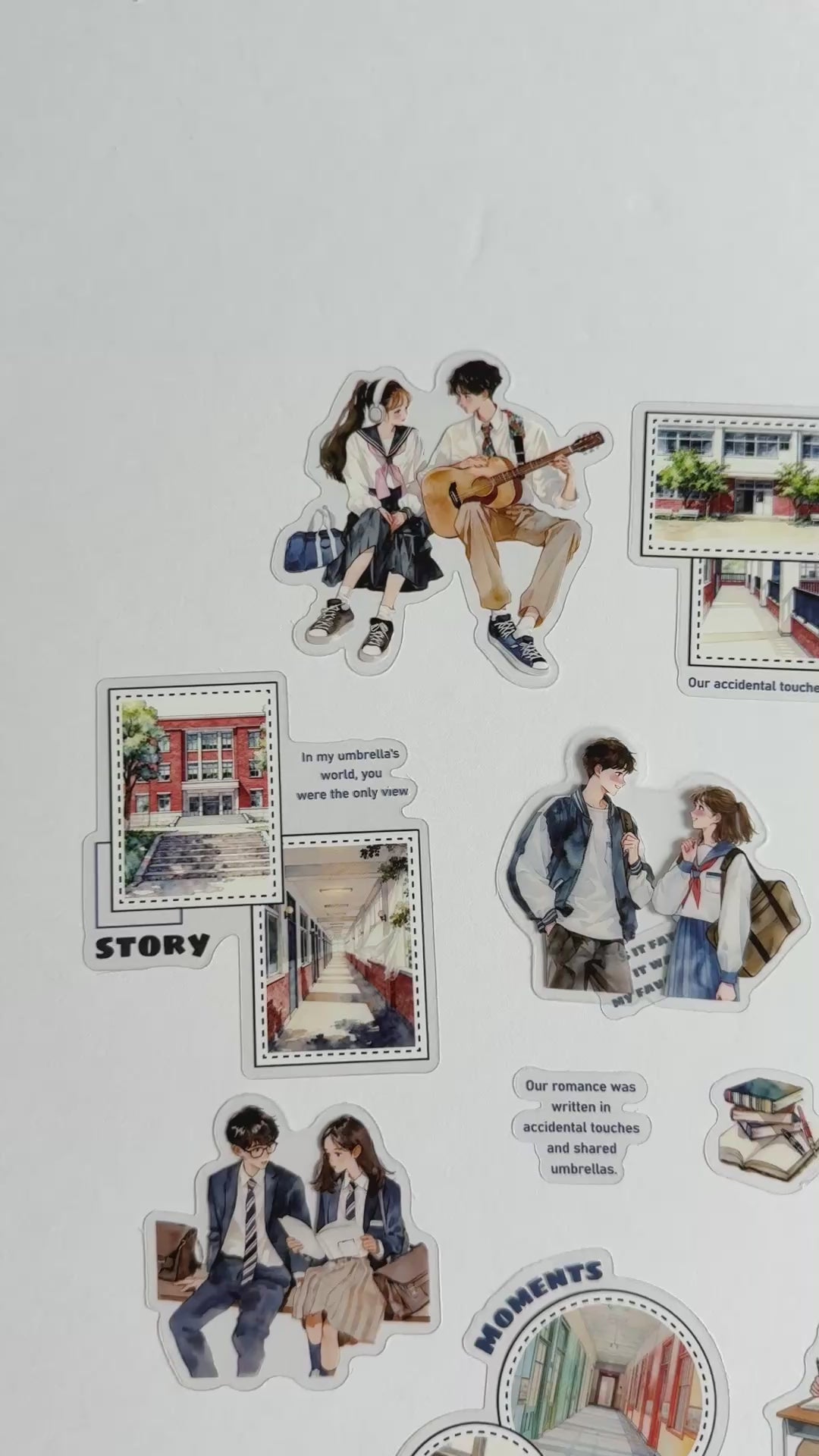 📖 Blue Chapter – New Beginnings Love Sticker Set (15 pcs) 💙📚